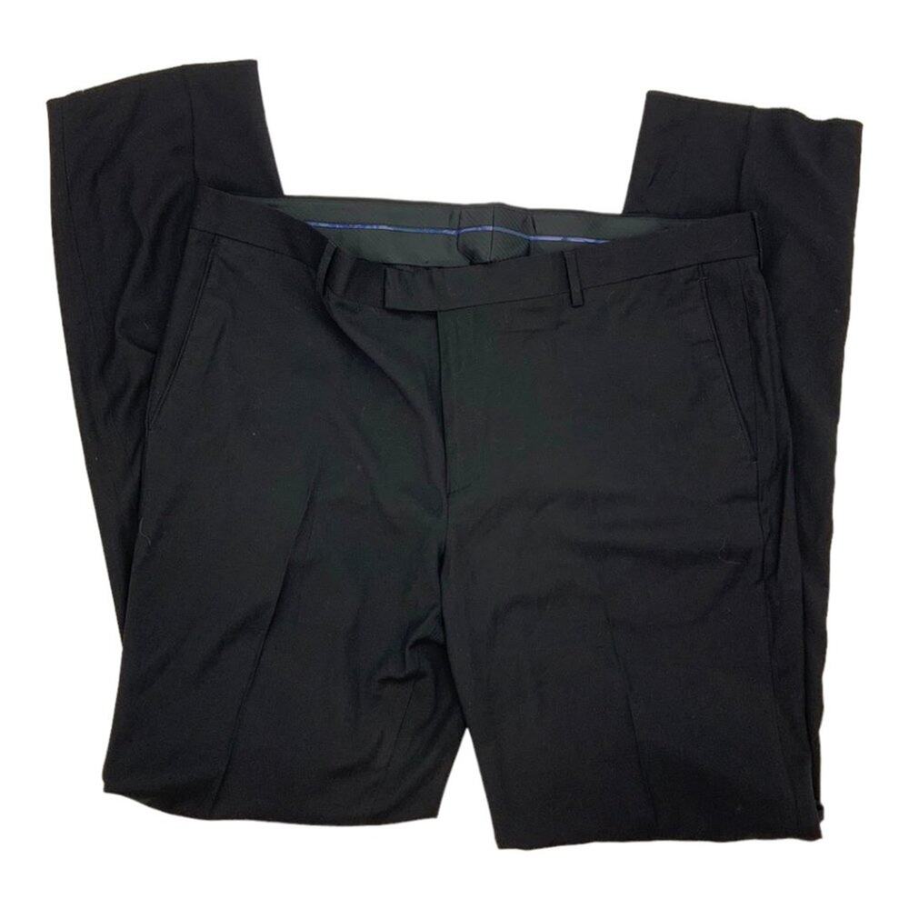 Soul of London Black Flat Front Dress Pants Trouser Size 41R NWOT